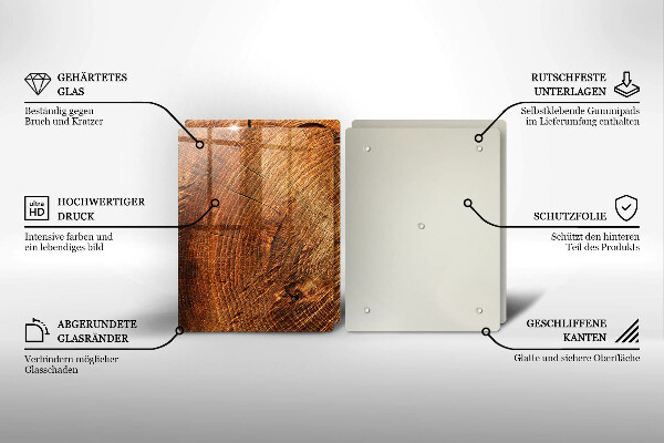 Glass chopping board Wood grain