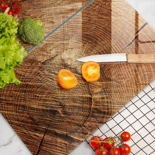 Glass chopping board Wood grain