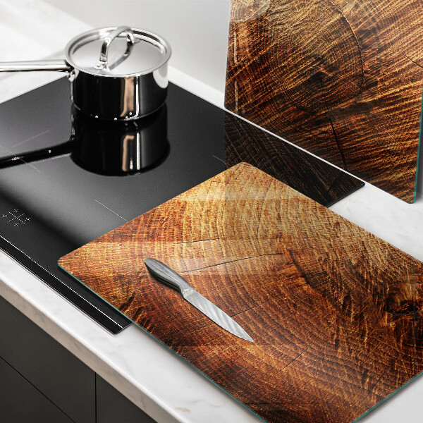 Glass chopping board Wood grain