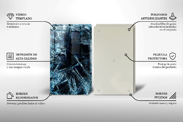 Glass chopping board Sharp ice structure