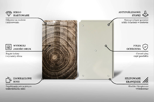 Glass chopping board Wood grain