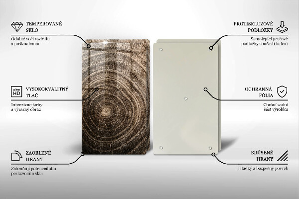 Glass chopping board Wood grain