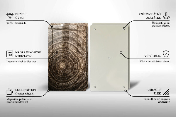 Glass chopping board Wood grain