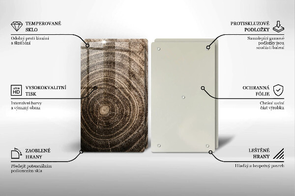 Glass chopping board Wood grain