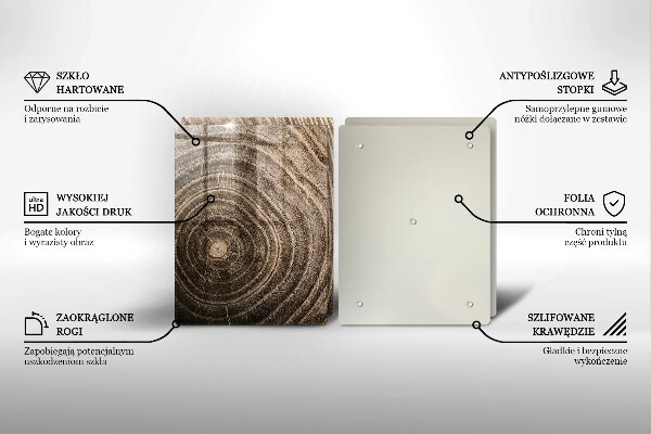 Glass chopping board Wood grain