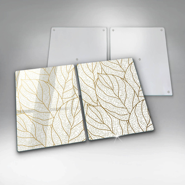 Glass chopping board Line-art leaves pattern
