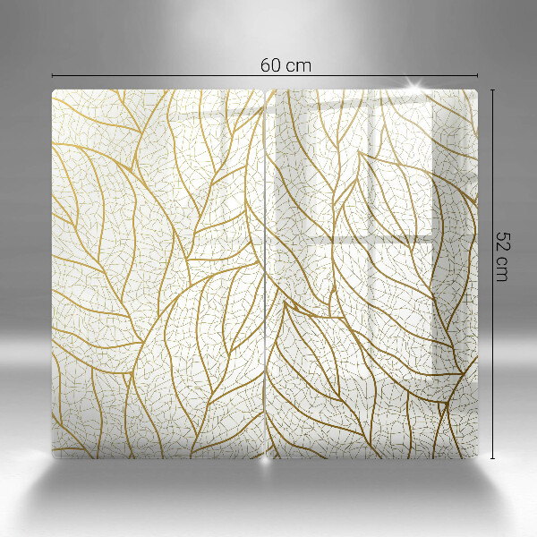 Glass chopping board Line-art leaves pattern