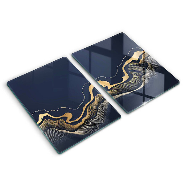 Glass chopping board Abstraction golden lines