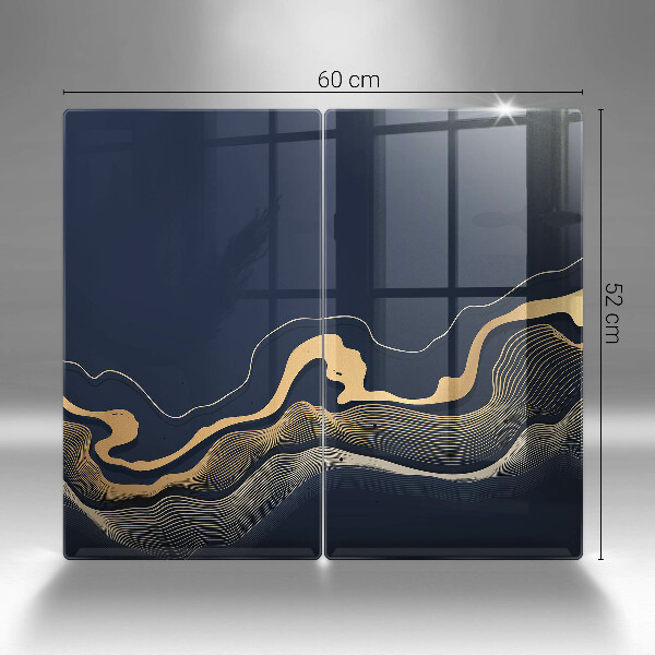 Glass chopping board Abstraction golden lines