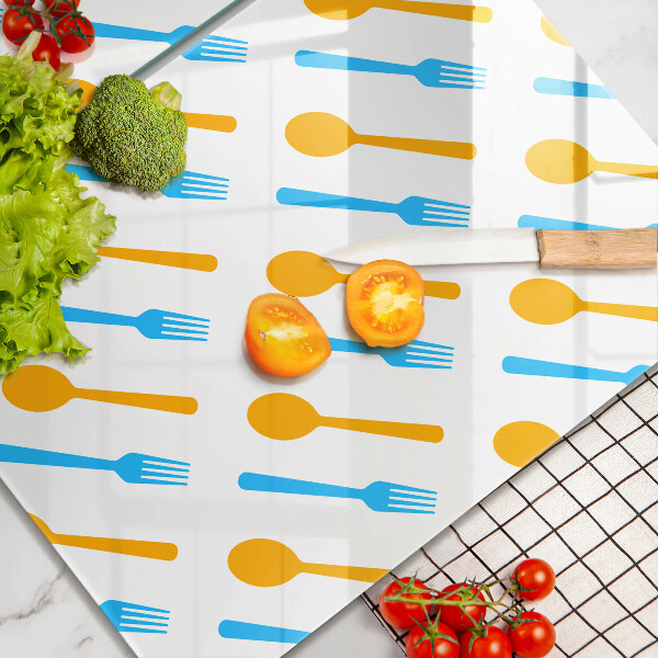 Glass chopping board Forks and spans