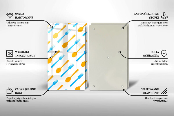 Glass chopping board Forks and spans