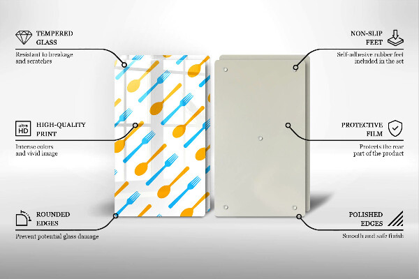 Glass chopping board Forks and spans