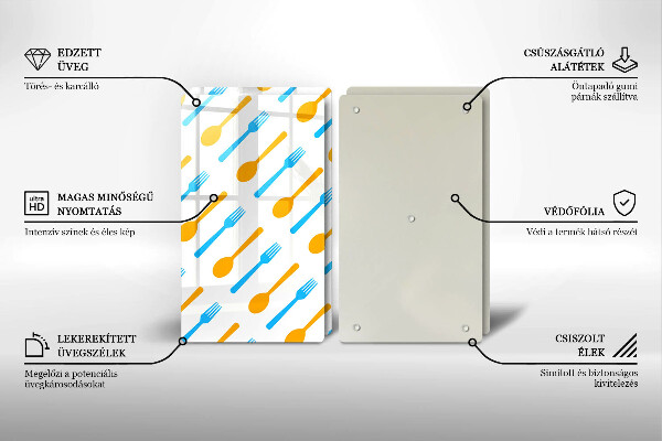Glass chopping board Forks and spans