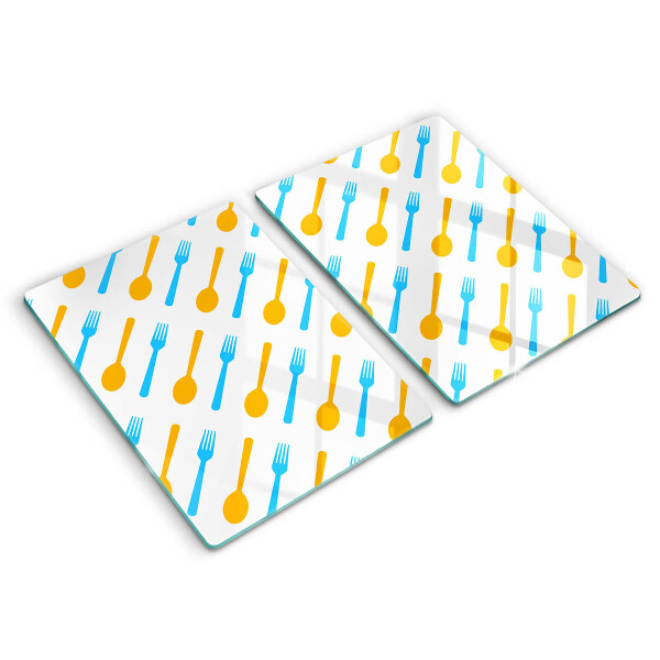 Glass chopping board Forks and spans