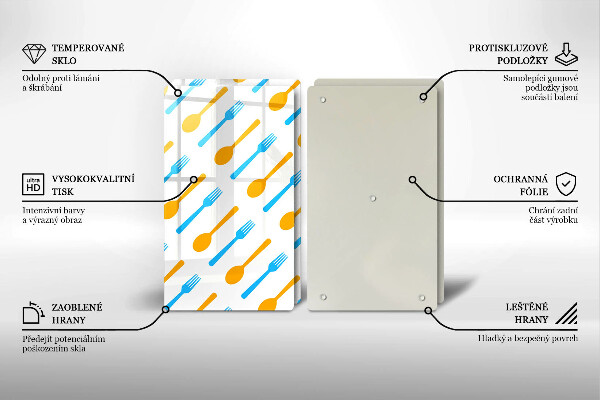 Glass chopping board Forks and spans