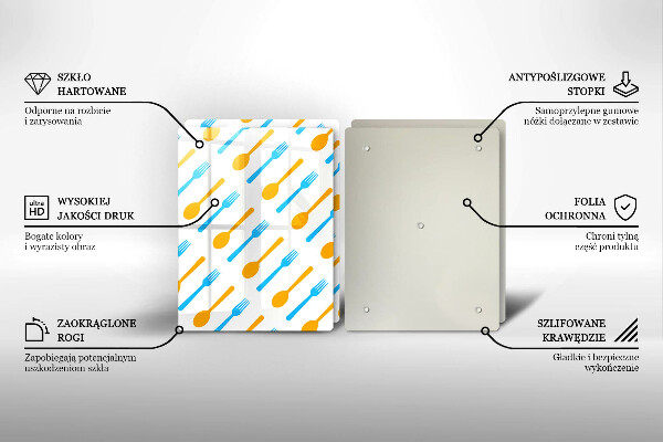 Glass chopping board Forks and spans