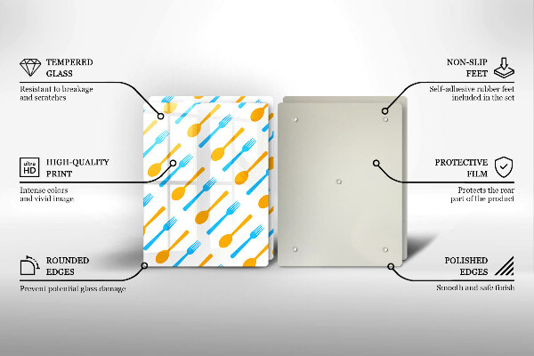 Glass chopping board Forks and spans