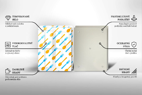 Glass chopping board Forks and spans