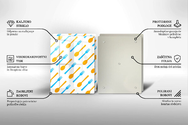 Glass chopping board Forks and spans