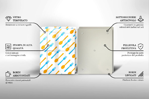 Glass chopping board Forks and spans