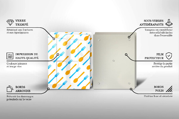 Glass chopping board Forks and spans