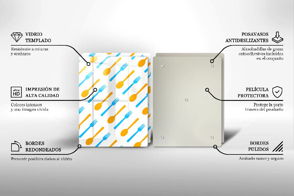 Glass chopping board Forks and spans