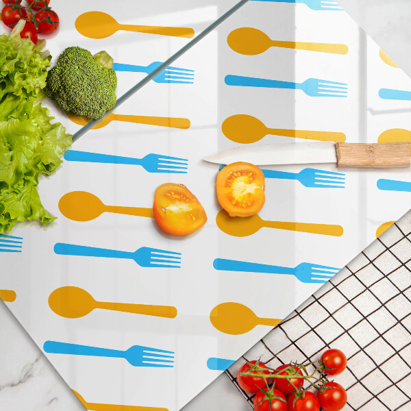 Glass chopping board Forks and spans