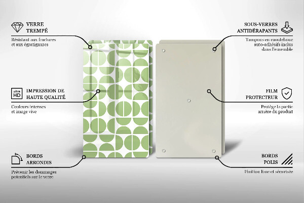 Glass chopping board Boho shapes