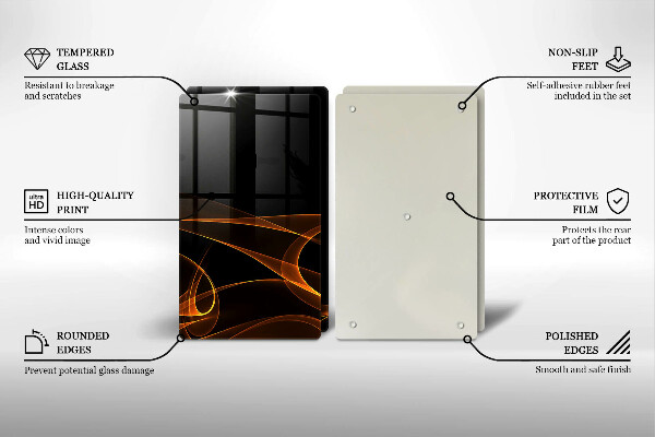 Glass chopping board Abstract lines