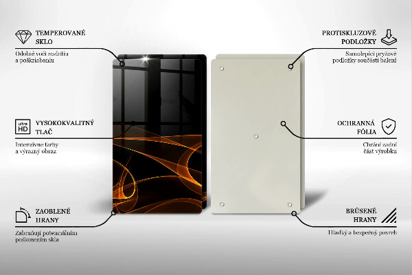 Glass chopping board Abstract lines