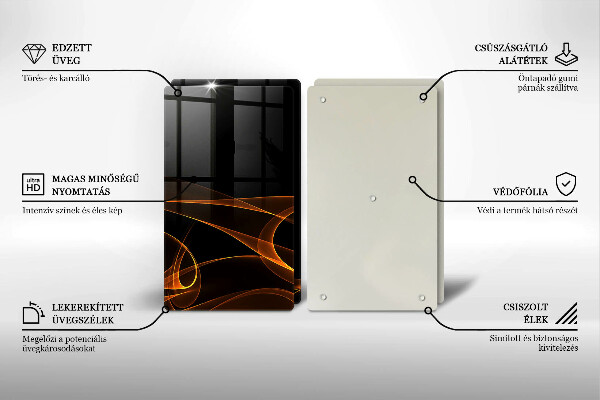 Glass chopping board Abstract lines
