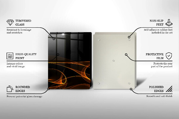 Glass chopping board Abstract lines