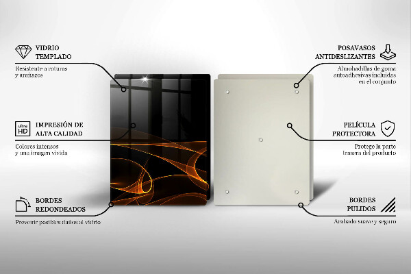 Glass chopping board Abstract lines