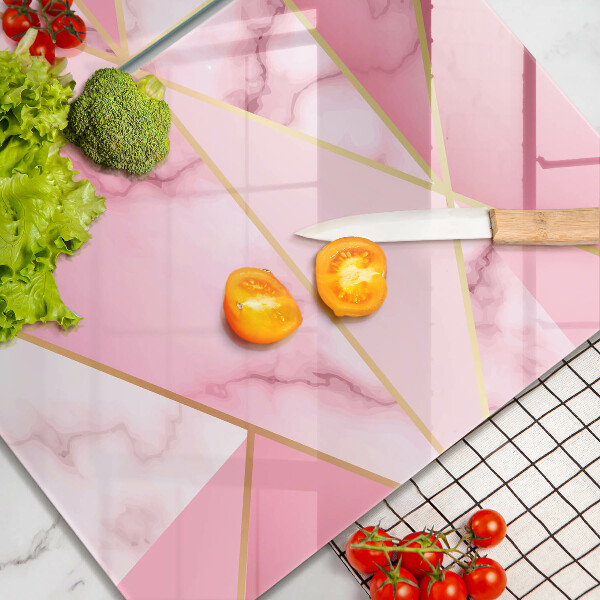Glass chopping board Geometric marble