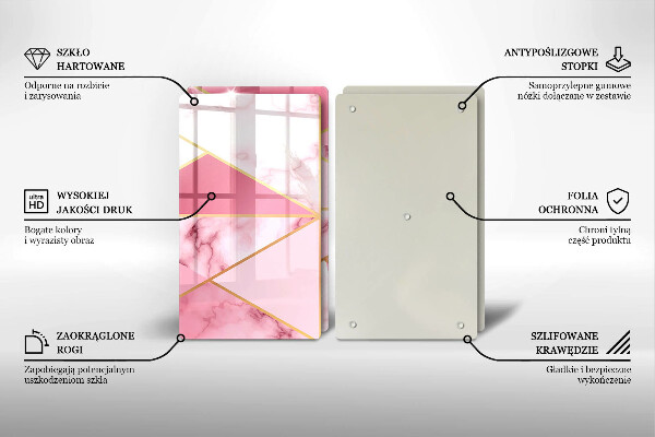 Glass chopping board Geometric marble