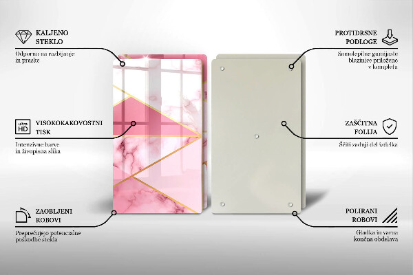 Glass chopping board Geometric marble