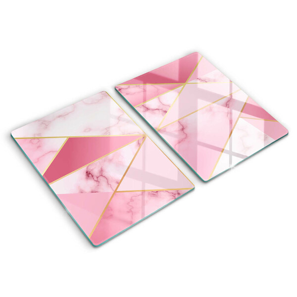 Glass chopping board Geometric marble