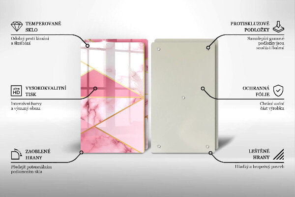 Glass chopping board Geometric marble