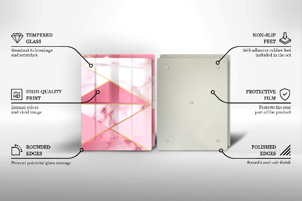 Glass chopping board Geometric marble