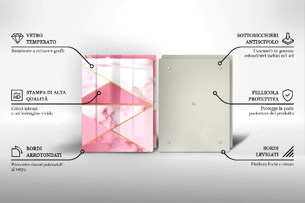 Glass chopping board Geometric marble
