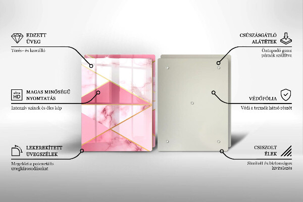 Glass chopping board Geometric marble