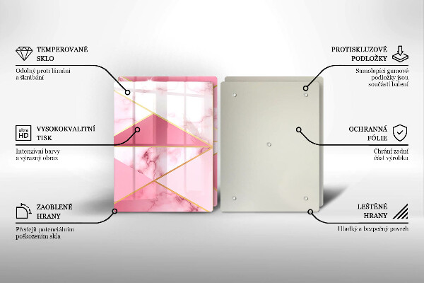 Glass chopping board Geometric marble