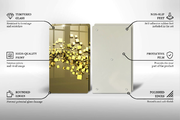 Glass chopping board Abstraction 3D geometry