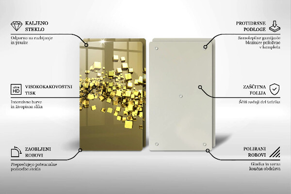 Glass chopping board Abstraction 3D geometry