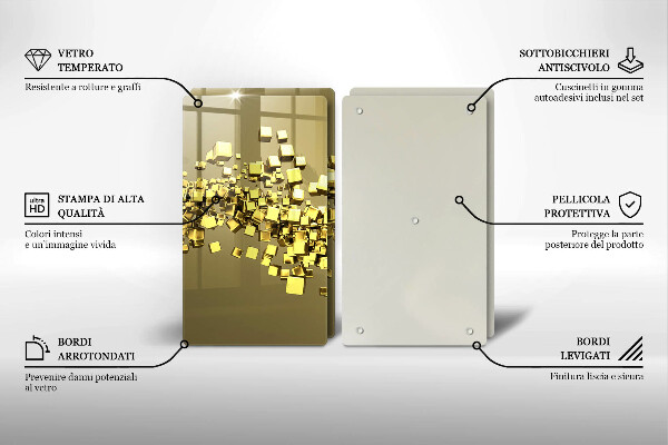 Glass chopping board Abstraction 3D geometry