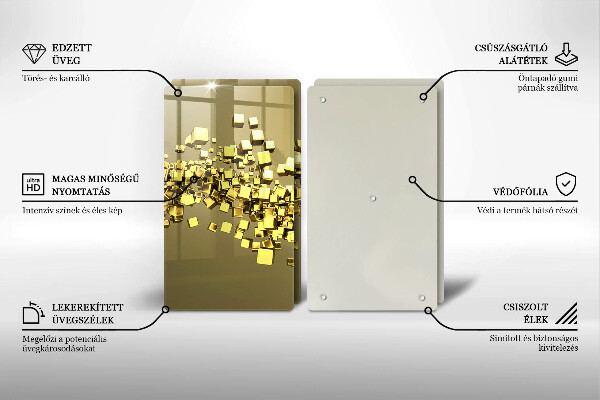 Glass chopping board Abstraction 3D geometry