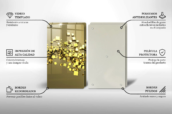 Glass chopping board Abstraction 3D geometry
