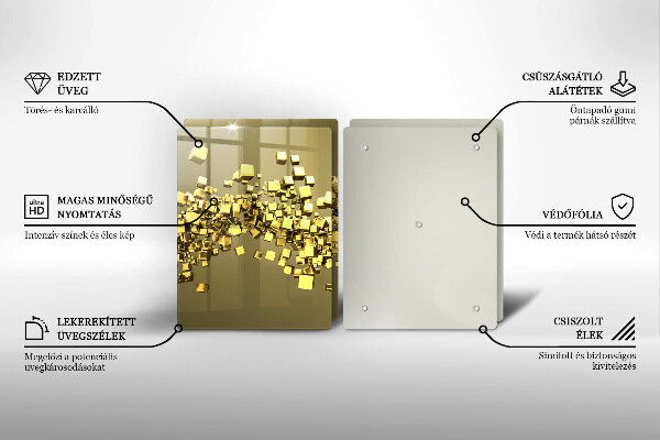Glass chopping board Abstraction 3D geometry
