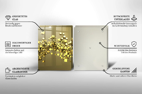 Glass chopping board Abstraction 3D geometry