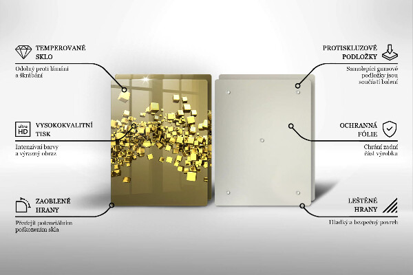 Glass chopping board Abstraction 3D geometry